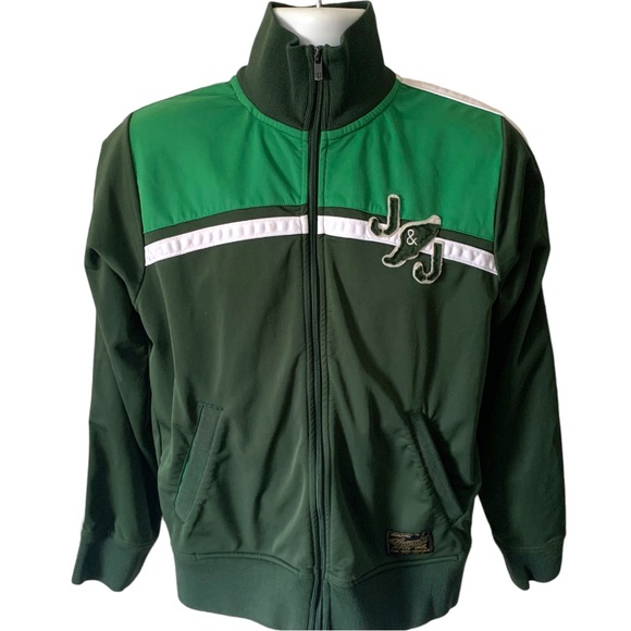 Jack&Jones Premium VTG Varsity Green Ribbed Bomber Baseball Jacket Streetwear - Picture 7 of 7